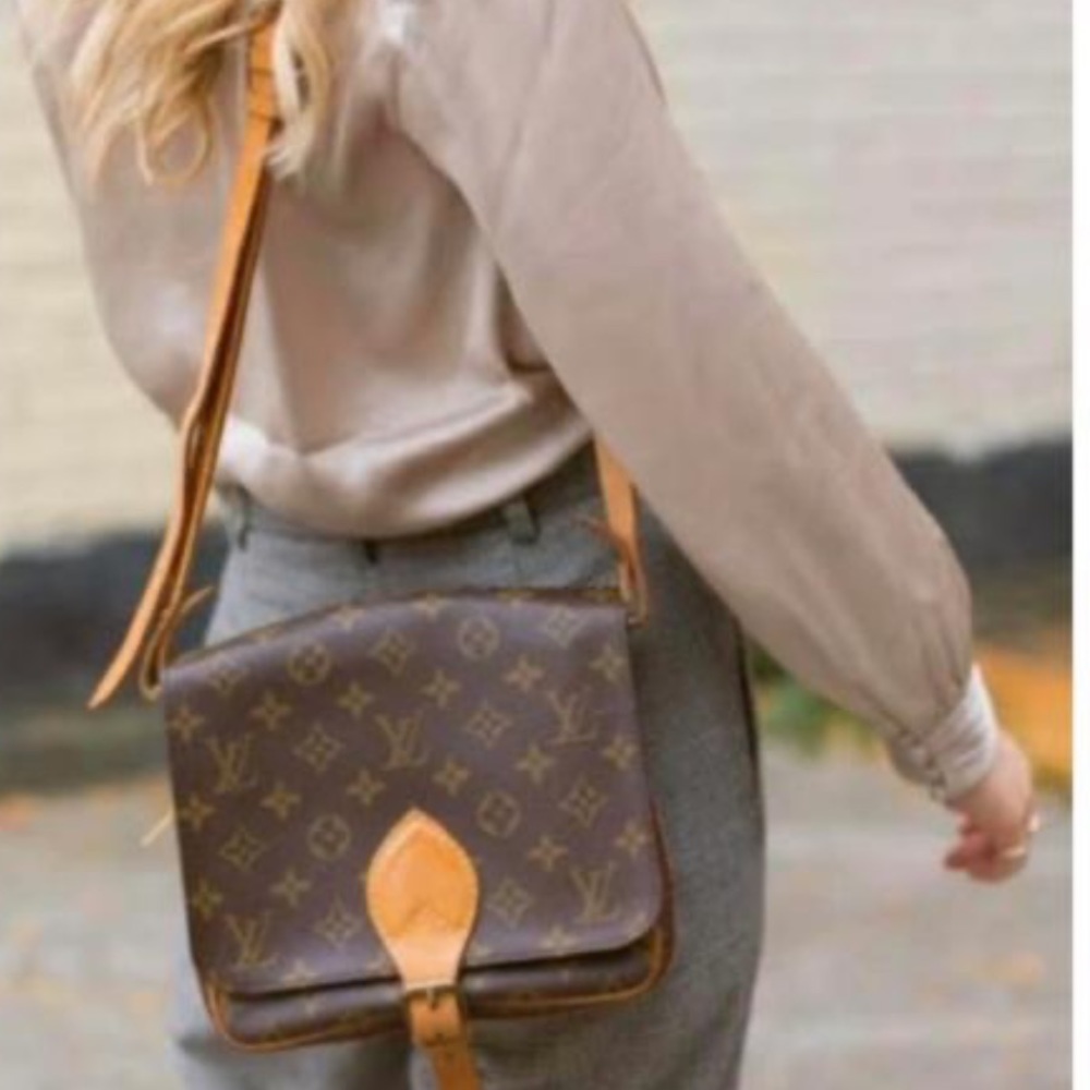 Louis Vuitton Cartoucherie Cross Body Monogram Handbag Purse Authentic Rare